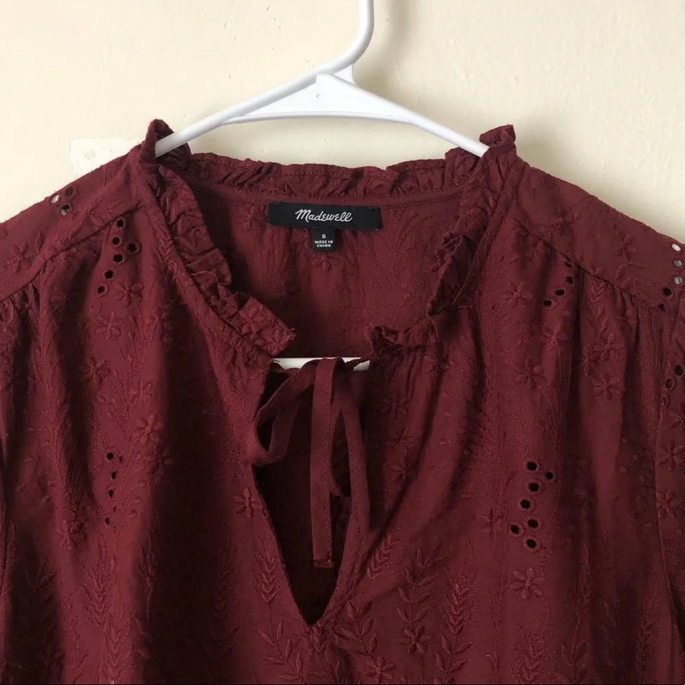 Madewell Floral Embroidered Eyelet Long Sleeve Top - Picture 6 of 9